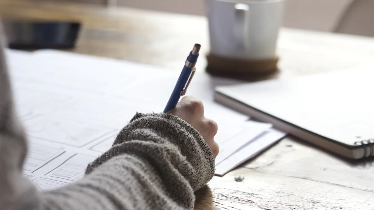Person reviewing notes and questions while choosing a care provider
